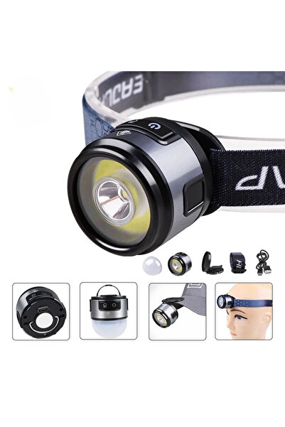 Choice مجموعة واحدة من مصباح رأس صغير متعدد الوظائف 4 في 1 XPG+COB قابل لإعاد...