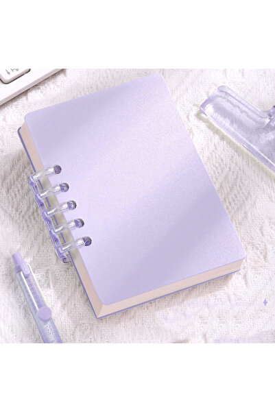 Choice دفتر ملاحظات صغير الحجم A7 بنفسجي اللون، محمول، ذو أوراق منفصلة، يتميز...