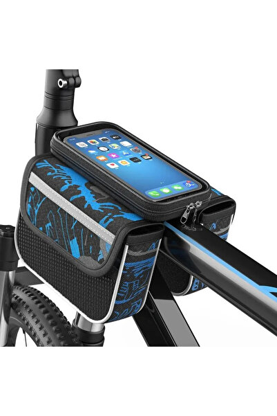 Choice حقيبة دراجة هوائية زرقاء من دومين، تُثبّت على الأنبوب الأمامي، مقاومة ...