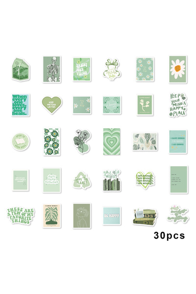 choice2 30 قطعة من ملصقات الرياح الخضراء الصغيرة الشفافة بنقوش مميزة، مناسبة ...