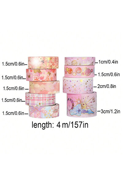 Choice شريط لاصق وردي، 9 لفات/علبة، من سلسلة "رومانسية وردية"، مناسب لأعمال ا...