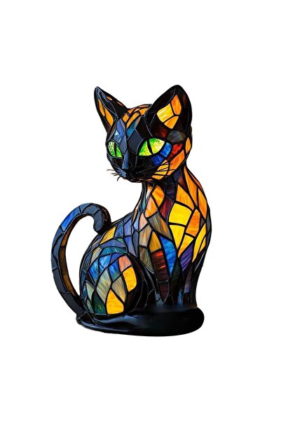 Choice قطعة واحدة من مصباح LED ثلاثي الأبعاد على شكل قطة لطيفة، مصنوع من الراتنج، مناسب لغرفة النوم، المكتب، المنزل، أو غرفة الأطفال ليلاً