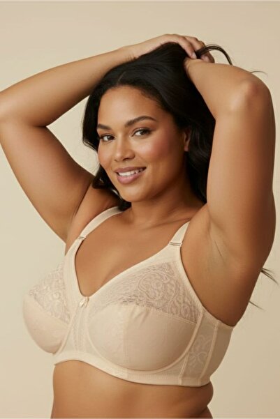 enmodaiçgiyim حمالة صدر إكرو مقاس كبير D كوب منقوشة من الدانتيل بدون إسفنج وبدون أسلاك يبرز انحناءات الجسم