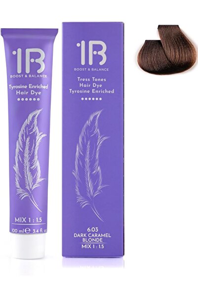 1B كريم صبغة الشعر رقم 6.03 أشقر كراميل داكن