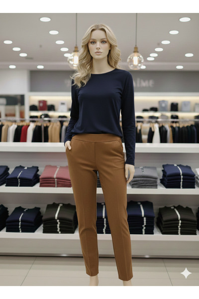 Oro verde Beli lastikli cepli kışlık süet /nubuk pantolon