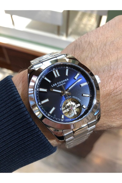 Lee Cooper Çelik Su geçirmez Fosforlu Power Reserve Otomatik Erkek Kol Saati