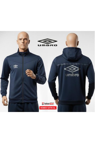 UMBRO Lotus Sports Sweatshirt Hakan Spor BURSA Lacivert Erkek Tam Fermuarlı KAPŞONLU Tek ÜST