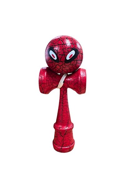 OEM Kendama Profesională din Lemn – Model Clasic cu Design Crapat Roșu/Negru,...