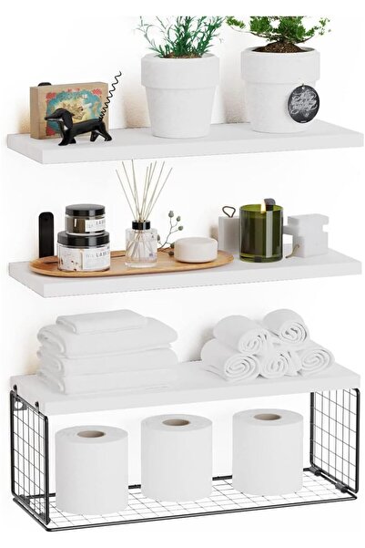 Arabest أرفف تخزين للحمام، أرفف تشطيب متعددة الوظائف، أرفف خشبية صلبة مثبتة على الحائط