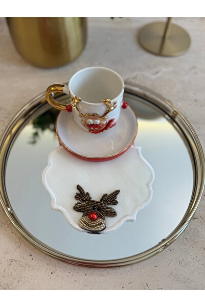 NL ATÖLYE Yenı yıl şıklığı, kokteyl peçete boncuklu işlemeli