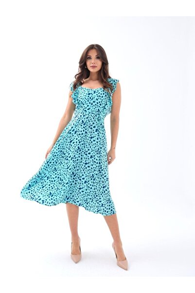 Zerenyus 5370 Patterned Midi Dress - Sacramento