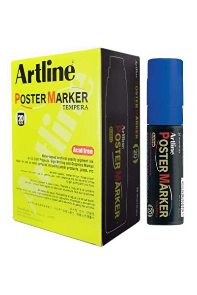 artline 6-Piece Tempera Poster Markers Blue EPP-20BL