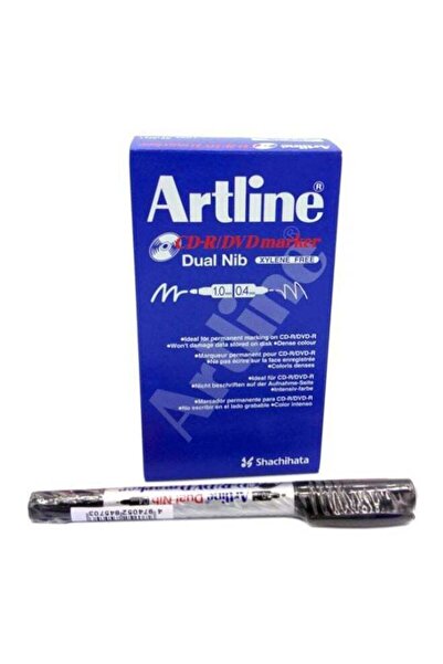 artline 12-Piece Dual Nib CD-R And DVD Marker Set Black/Silver EK-841TBK