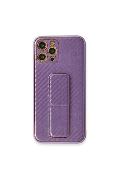 NewFace غطاء حماية كوكو كاربون مع حامل لجهاز iPhone 12 Pro - بنفسجي