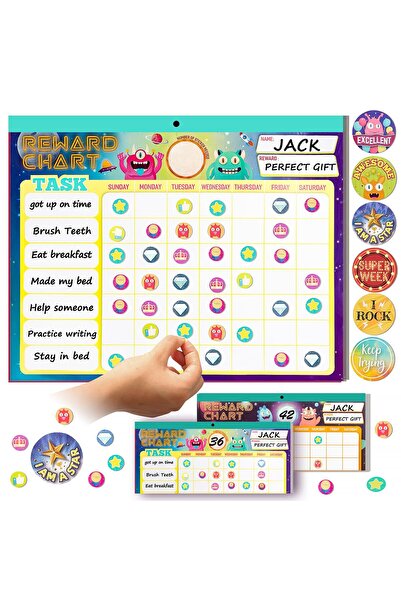 Arabest Behavior Reward Chart for Kids at Home,Sticker Chart with Incentive S...