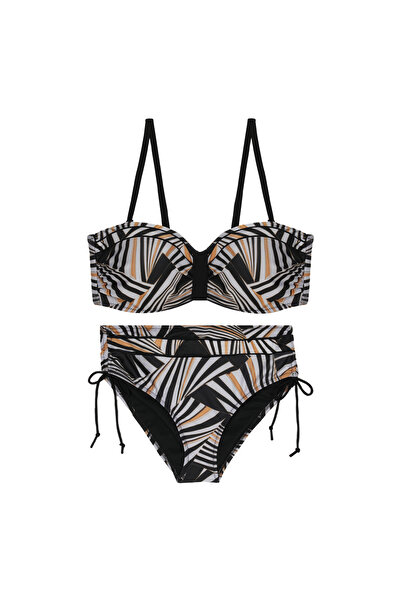 Pierre Cardin Covered Cut Patterned String Bikini Set with Side Detail