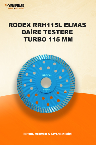Rodex RRH115L Elmas Daire Testere Turbo 115 mm | Beton, Mermer & Fayans Kesimi