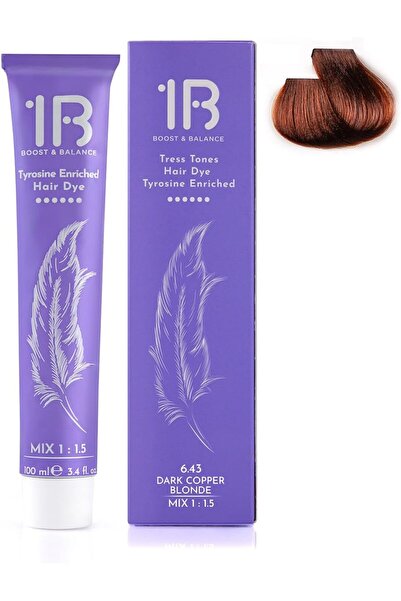 1B كريم صبغة الشعر رقم 6.43 أشقر نحاسي داكن - صبغة شعر دائمة دافئة