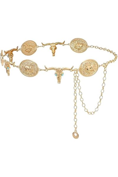 Arabest Waist Chain for Woman, Gold Chain Belt for Dresses, Western Cowgirl Waist Belt Chain