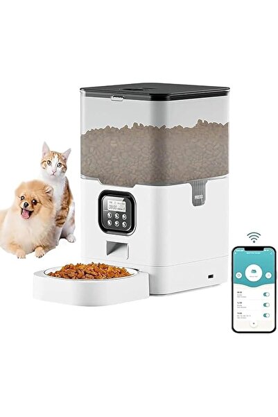 Arabest وحدة تغذية طعام أوتوماتيكية، وحدة تغذية ذكية للحيوانات الأليفة مزودة بتقنية الواي فاي، وعاء واحد من الفولاذ المقاوم للصدأ، موزع أوتوماتيكي