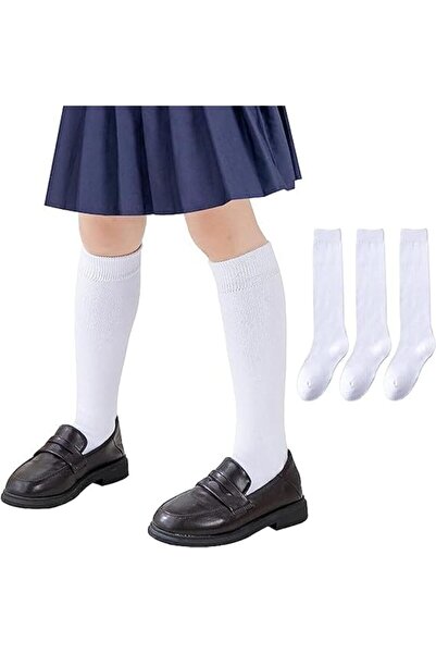 Arabest جوارب طويلة للبنات، جوارب محبوكة أنيقة، جوارب موحدة للأطفال بدون خياطة