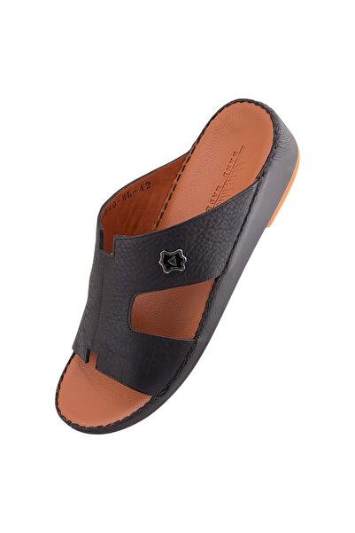 Alnahham A E T Handmade Arabic Sandals For Men | Outdoor Mens Slippers Open Toe | Genuine Leather with Buckle