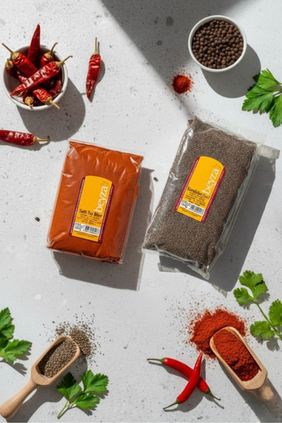 NEP Yedi Beyza Büyük Boy Baharat Seti - 1 Kg Toz Karabiber & 1 Kg Tatlı Kırmı...