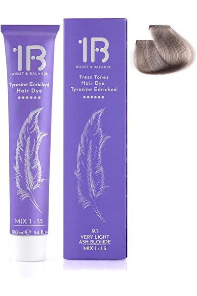 1B كريم صبغة الشعر رقم 9.1 أشقر رمادي فاتح جداً