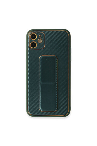 NewFace غطاء حماية كوكو كاربون مع حامل لجهاز iPhone 12 - أخضر