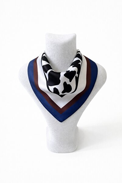 Vanelia Siyah Beyaz Leopar Desenli Fular Bandana