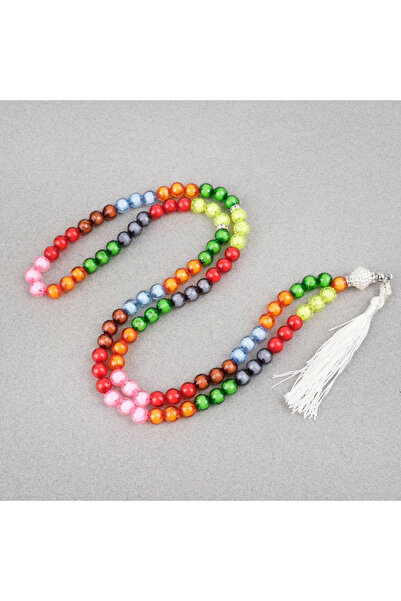 LapisDo Monomer 99luk Çok Renkli Küre Kesim 7.5mm Namaz Tesbihi -Bonibon