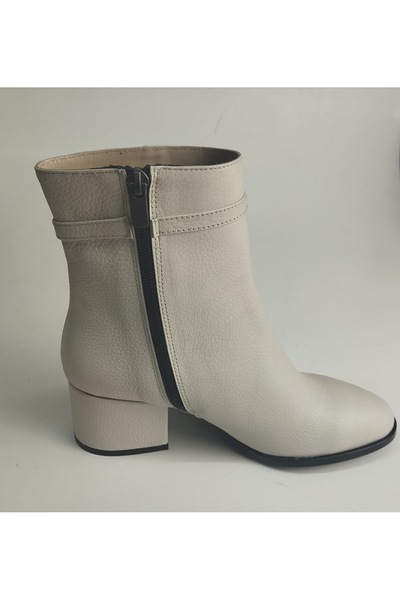 Lucciola Kadın Hakiki Deri Bej Floter Topuklu Bot