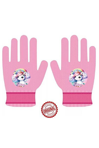 OEM Kids Knitted Gloves Unicorn Pink 28 g