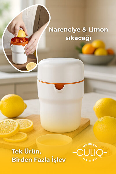 CULIQ Çok Amaçlı Meyve / Narenciye Sıkacağı – 3’ü 1 Arada Akıllı Tasarım