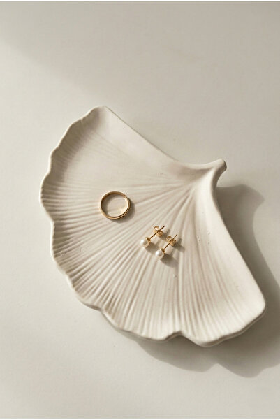 MeshCraft3D Ginkgo Leaf Design Plaster Jewelry Dish - Minimalist Decorative R...
