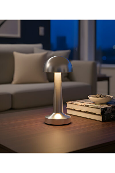 Kendal KML115 – 3 FONKSİYONLU ŞARJLI MASA LAMBASI Mantar lamba / CCT - GÜMÜŞ