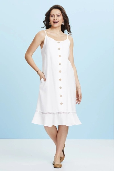 Desen Hamile Giyim White Strap Short Maternity Dress