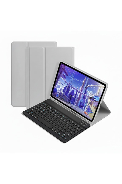 Microcase Lenovo Tab Plus TB351FU Tablet Uyumlu Bluetooth Klavyeli Standlı Kı...