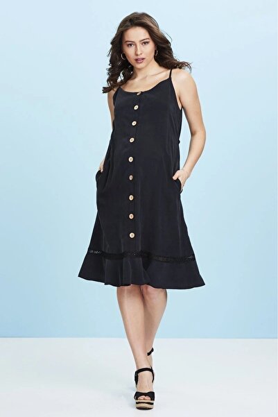 Desen Hamile Giyim Black Strap Short Maternity Dress