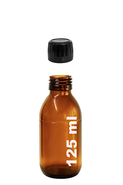 Afracam 125 ml Round Medicine Syrup Bottle 125 Cc Amber Brown Glass Bottle wi...
