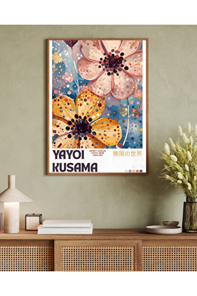 woodhomeworks Tek Parça Salon Ofis Dekor Tablo yayoı kusama