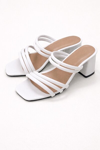 Moda Frato Modafrato MY-14 Chain Heeled Women's Slippers High Heel Daily Heel: 6 Cm