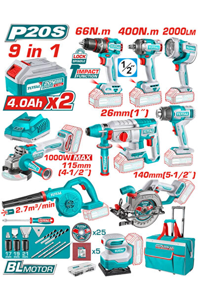 TOTAL 20 V Combo Kit