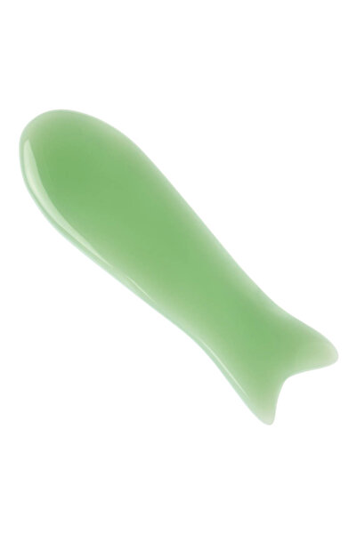 SELA Green Jade Gua Sha Stone for Massage Fish Shape 11 cm