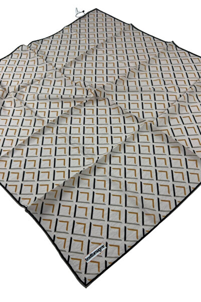 Tesettürnağme وشاح إيكوزين TN2103 بنمط هندسي 02-لون فاتح