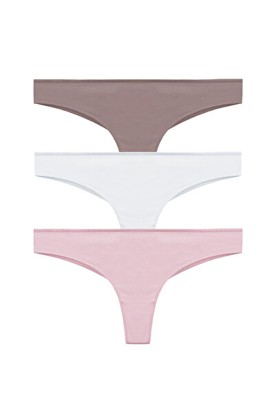 koza iç giyim Women's Cotton 3-Piece Brazilian Panties