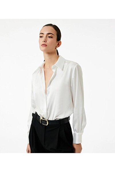 Meşe Moda Cămașă clasică din satin cu mânecă lungă