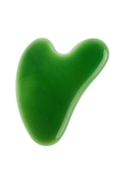 SELA Piatră Gua Sha din jad verde pentru masaj 8 cm