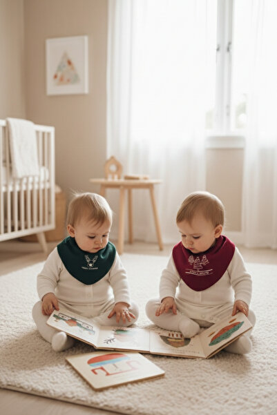 LITTLE'S WORLD مريلة باندانا مقاومة للماء من ليتلز وورلد |   قماش قطني ممشط ص...