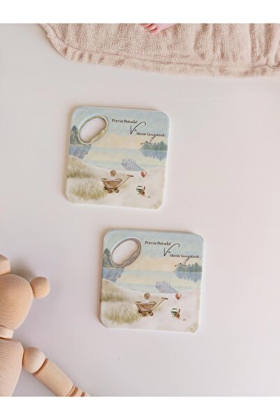 arslart sahil ve bebek temalı kişiye özel magnet açacak & bardak altlığı, hoş...